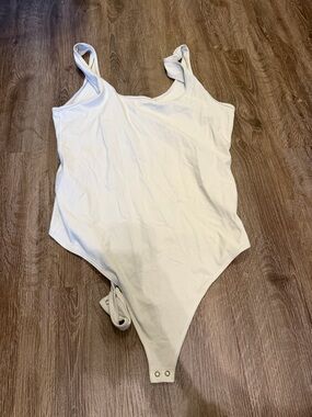 Abercrombie & Fitch Cream Scoop Neck Bodysuit